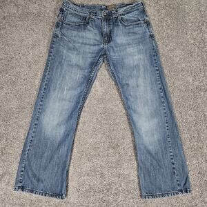 Wrangler Jeans Mens 32X28 (Tag 34X30) Blue Slim Boot Western Cowboy Distressed